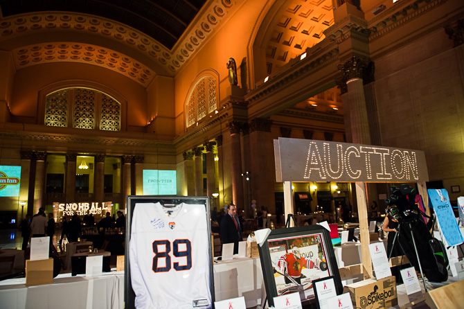Auctioned items at 2015 Snowball Fundraiser at the Union Station, Chicago.
