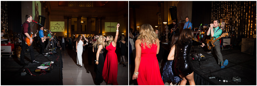 Picture of the fundraiser's guests enjoying live music.