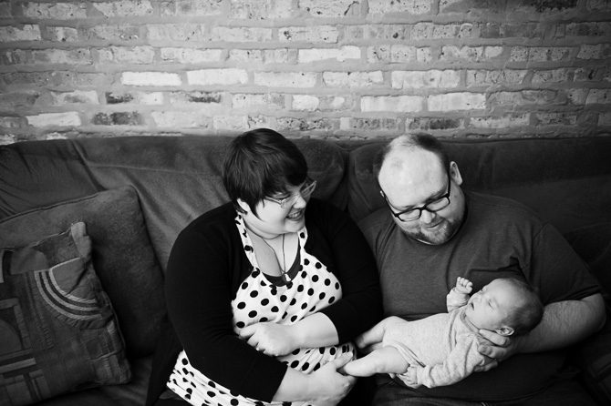 Happy parents of a newborn.