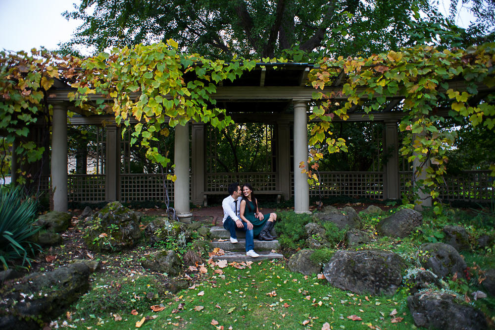 Rochester engagement session in a park.